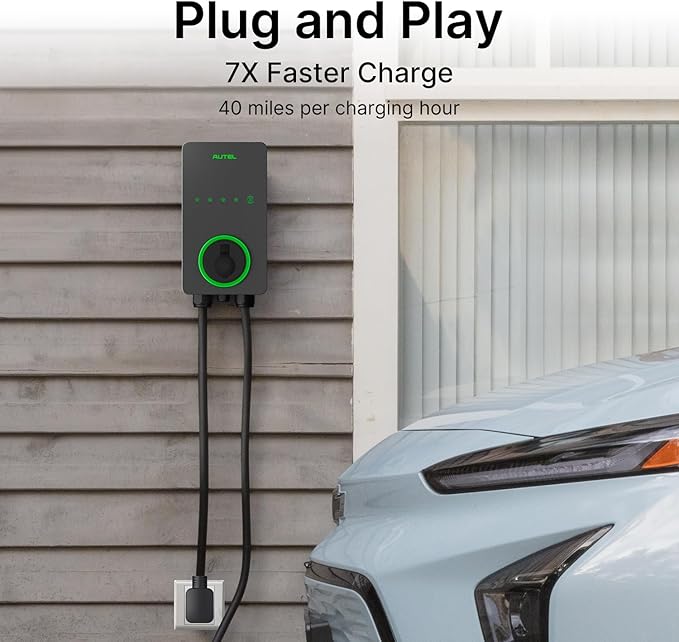 Autel Home Smart AI Level 2 EV Charger up to 40Amp, Indoor/Outdoor Fast