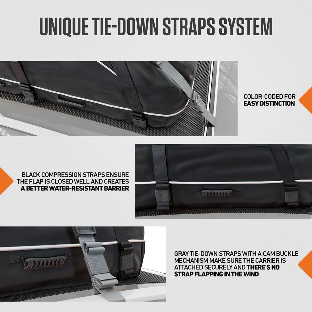 VENTURE 4TH Car Rooftop Cargo Carrier – 21 Cubic Feet Soft-Shell Waterproof R...