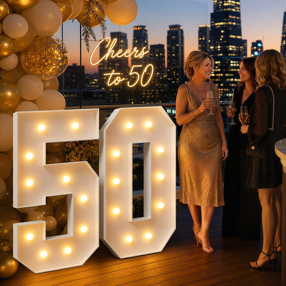 imprsv 3FT Marquee Numbers 100 for 100th Birthday Party Decorations