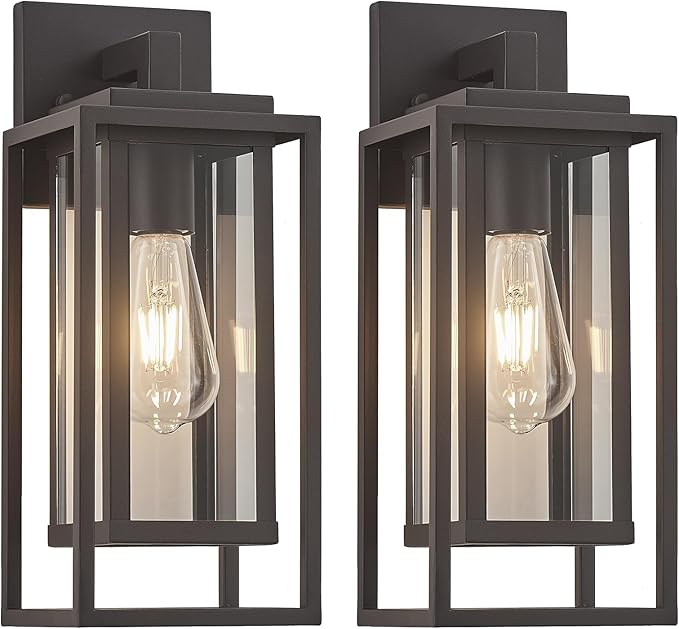 14" Outdoor Wall Light Fixtures Waterproofed Exterior Lantern W/Sturdy (...