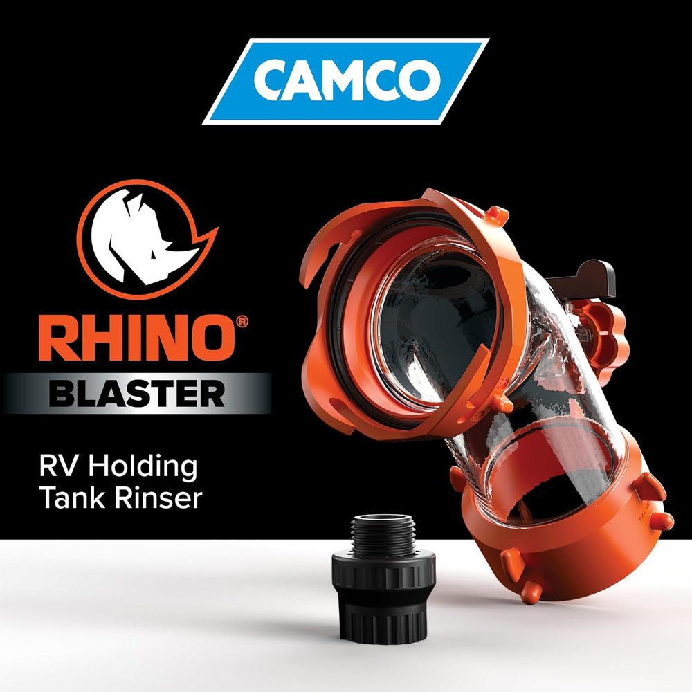 Camco Rhino Blaster RV Tank Rinser with Backflow Preventer, 45-Degree Elbow
