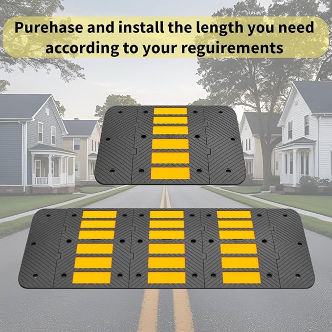 Speed Bumps for Driveway 35"x10"x1.8" Flexible Installation Co...