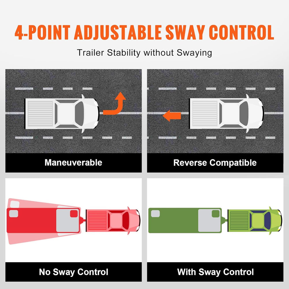 VEVOR Sway Control Weight Distribution Hitch, 1,500 lbs Capacity, Trailer Hit...