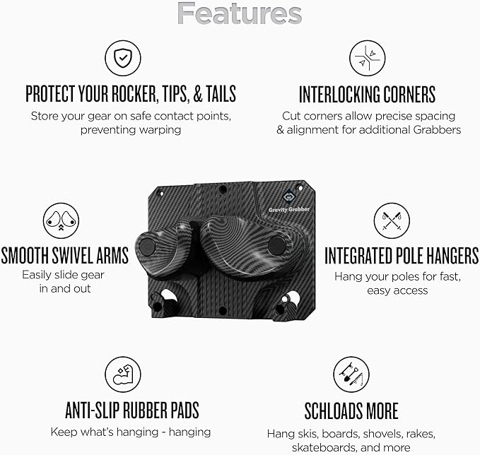 Ultimate Ski & Snowboard Wall Rack | Secure, Non-Slip Storage | Fits Any ...