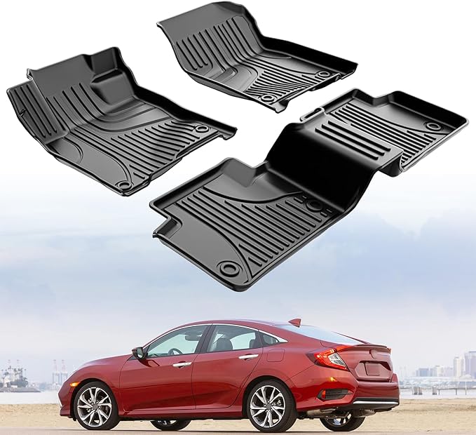 Floor Mats Fit for 2016-2021 Honda Civic Coupe/Sedan/Type R/Hatchback, TTX