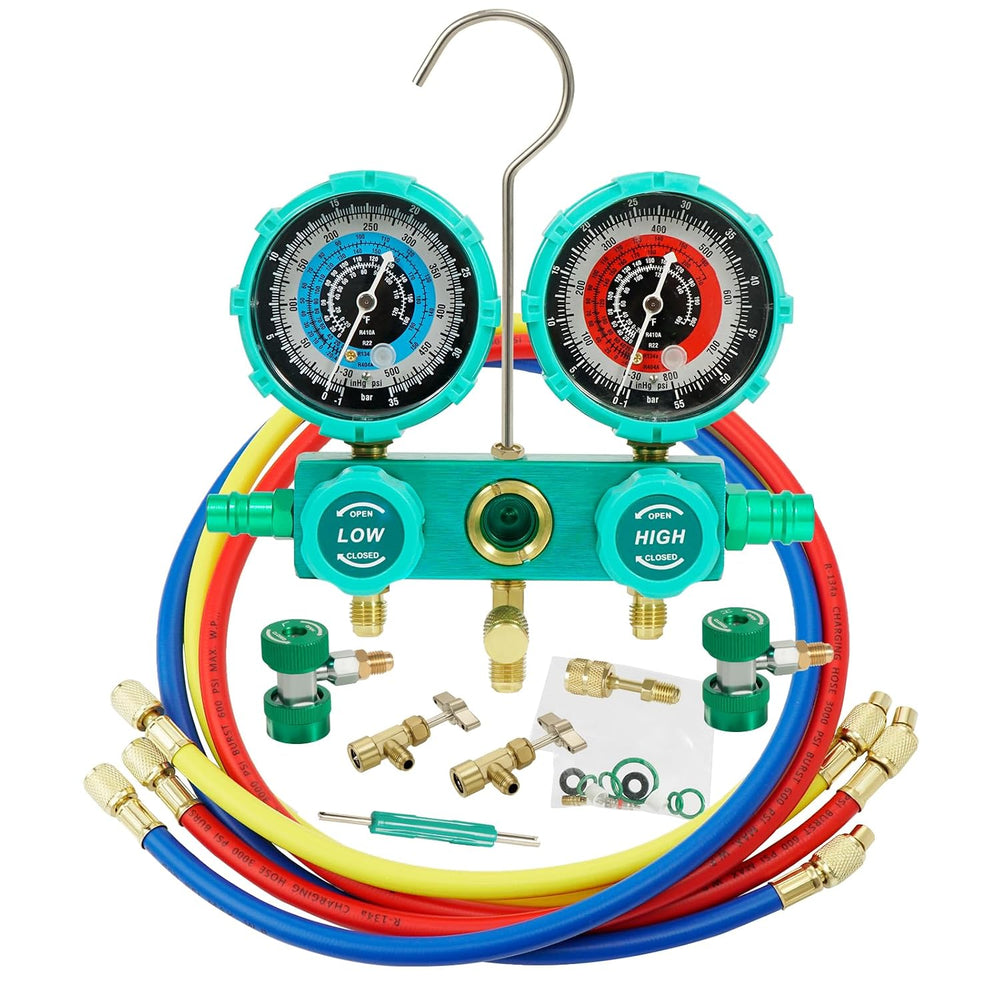 3-Way Aluminum Manifold Gauge Set for AC Maintenance