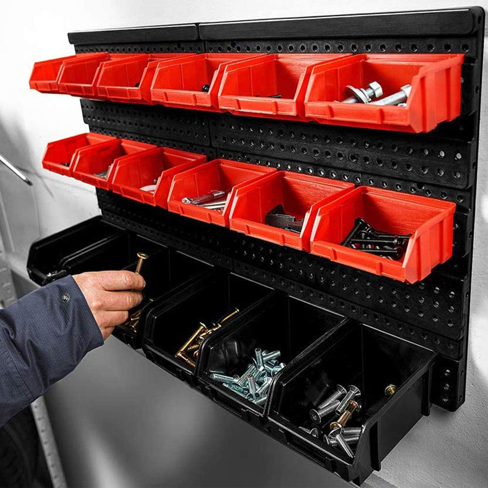 Wall Mounted Storage Bins, 30 Wall Mount Tool Organizer Bins Plastic Parts Ra...