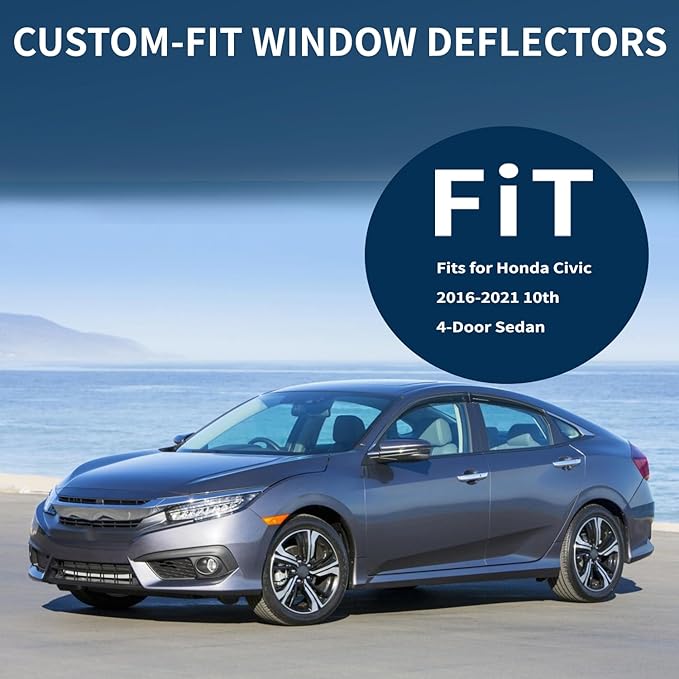 4PCS Rain Guards Window Visors Wind Deflector Fits