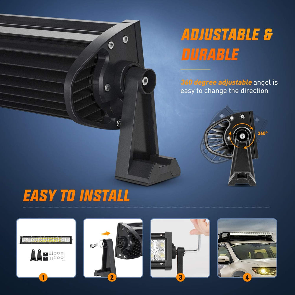 Nilight - 70003C-A 22" 120w LED Light Bar Flood Spot Combo Work Light Dr...