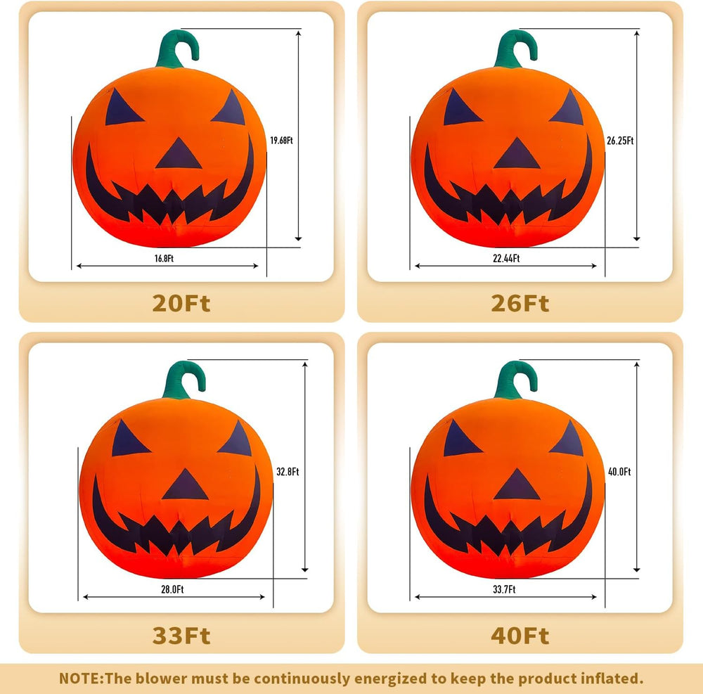 40FT Giant Premium Halloween Inflatable Pumpkin Decorations with Blower, Blow...
