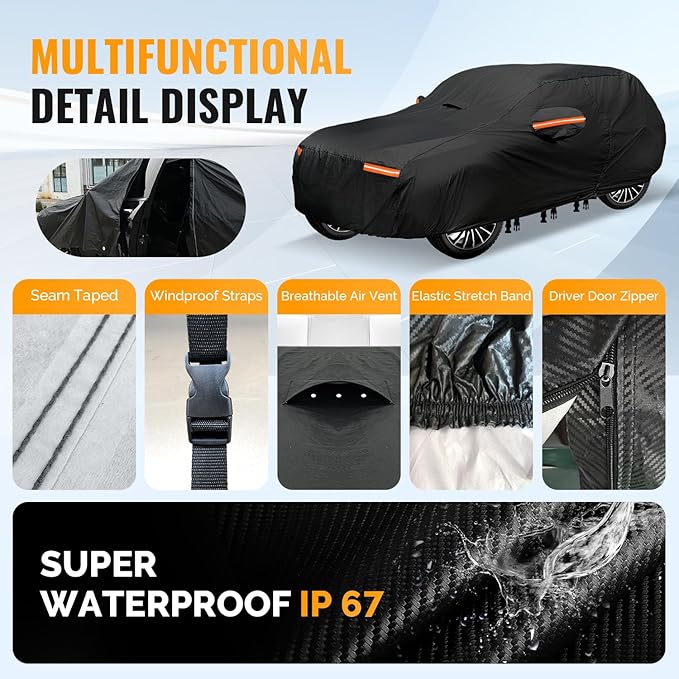 30 Layers SUV Car Cover for Automobiles All Weather Waterproof, Outdoor