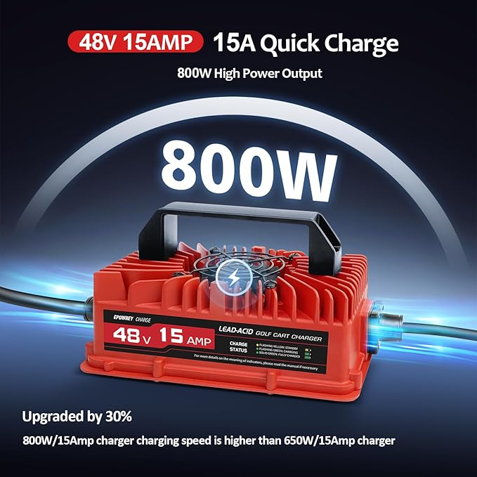 15 Amp 48 Volt Golf Cart Battery Charger