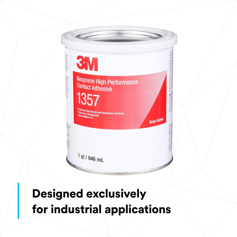 3M Neoprene High Performance Contact Adhesive 1357, Gray-Green, 1 Gallon