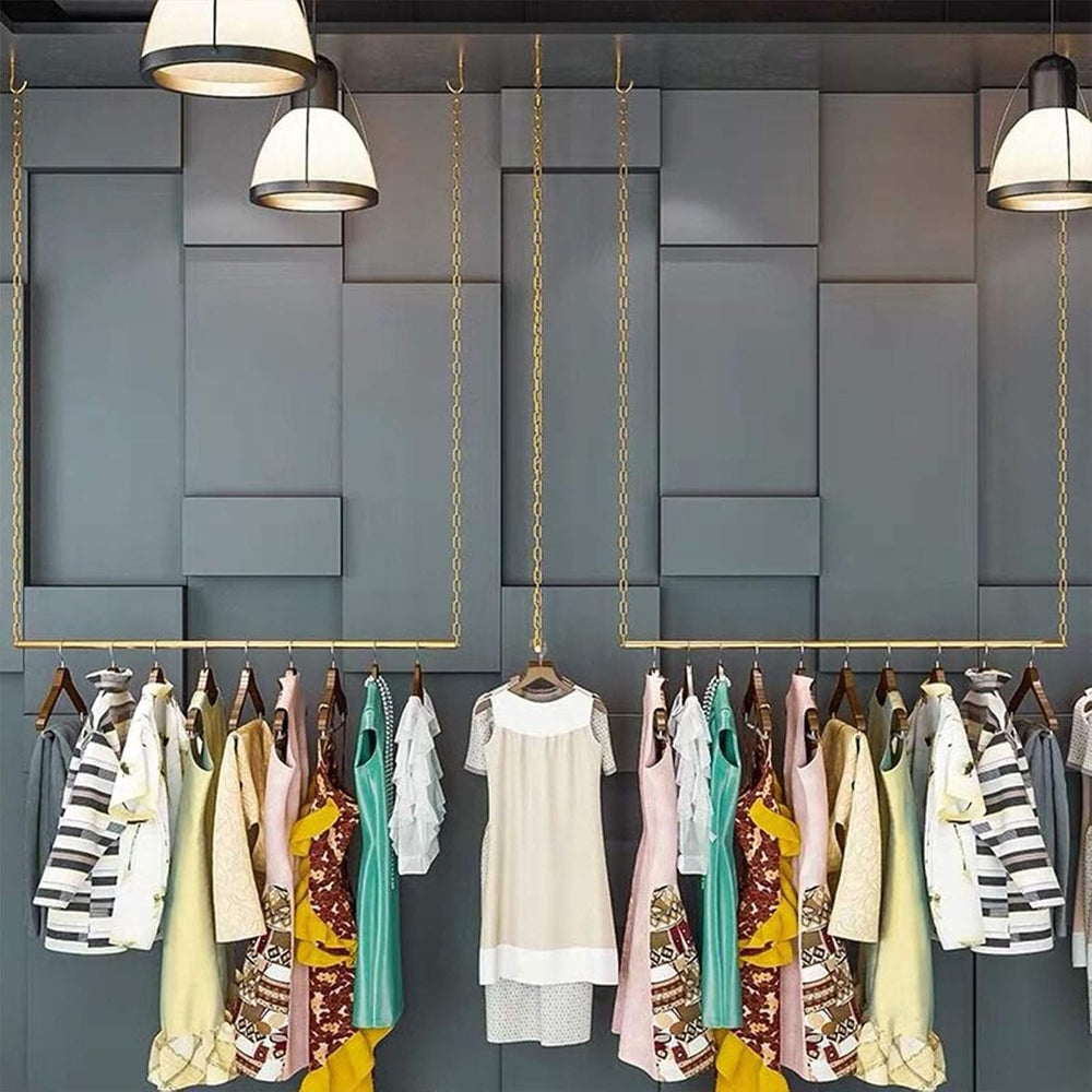 2 Pcs Creative Adjustable Height Clothing Storage Chain Garment Rack, Wedding...