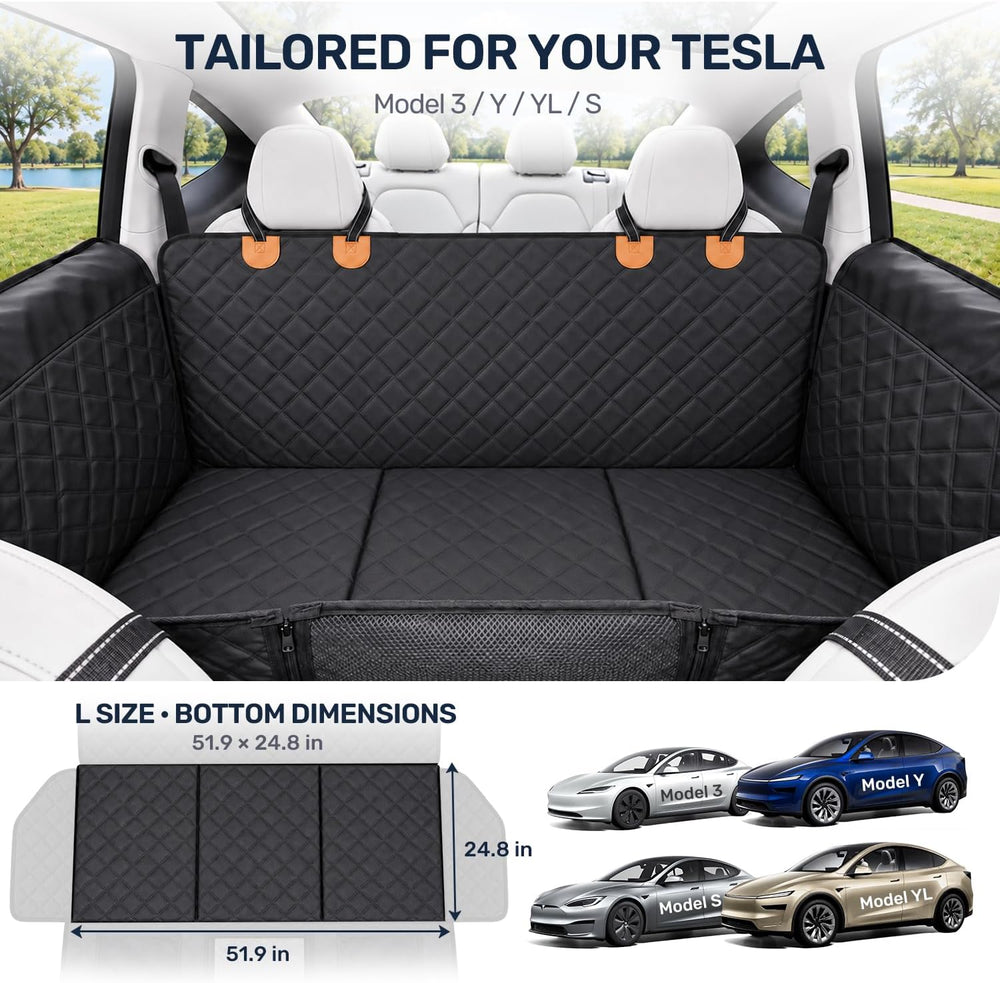 Zanch Pet Liner for Tesla Model 3/Y/YL/S, Stable Hard Bottom DogCover