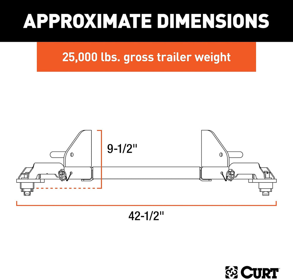 CURT 16021 Replacement Ram 2500, 3500 Puck System 5th Wheel Legs, 25,000 lbs,...