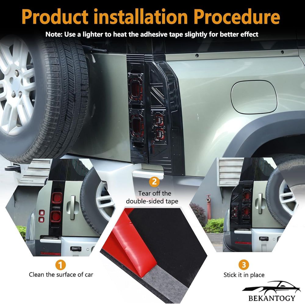 4PCS Tail Light Cover Kit Compatible with Land Rover Defender 90 110 130 2020...
