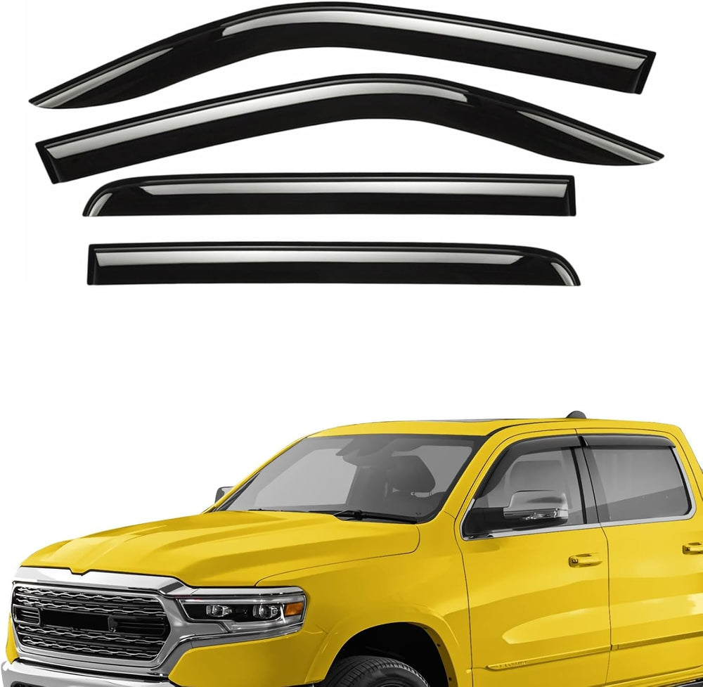 Extra Durable Window Deflectors Tape-On Window Visors Rain Guards Fit (4pcs)