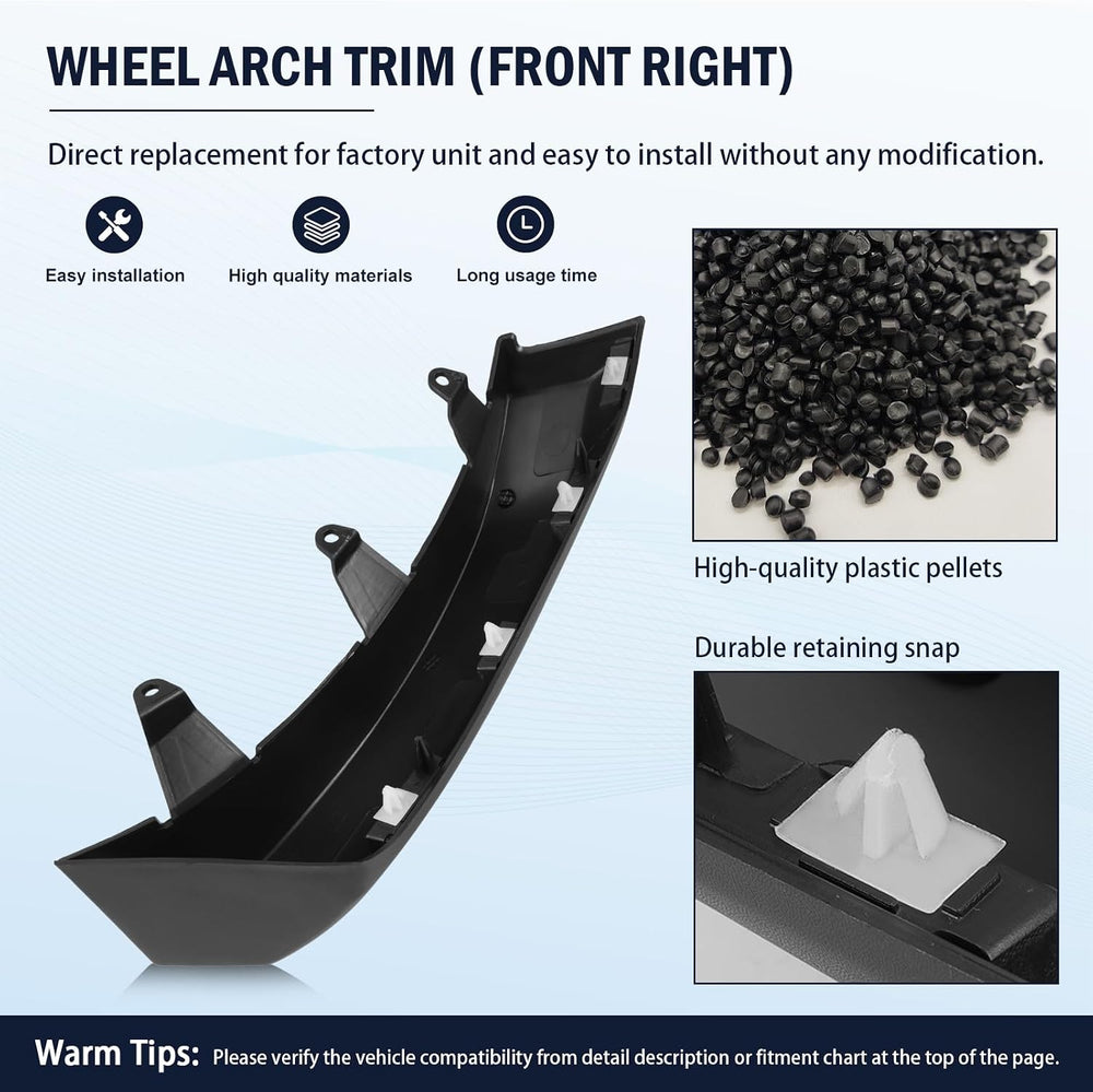 Front Passenger Side Wheel Fender Flare Molding Fit for Ram 4500 5500 2019 20...