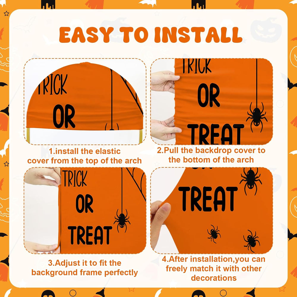 3 Pcs (6ft/5ft/4ft) Halloween Arch Backdrop Trick or Treat Decor Spider Ghost...