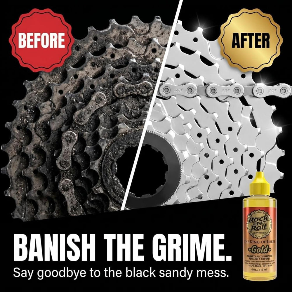 Rock N Roll Bike Lubricant Application Kit, Gold Bike Chain Lube 16oz