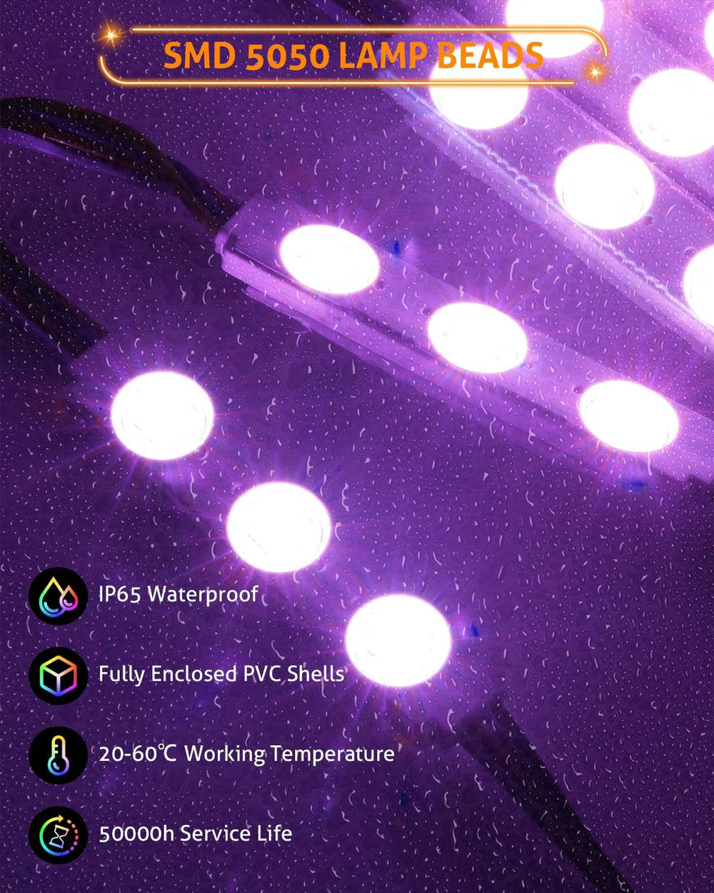 WICHEMI Storefront LED Lights Window Lights LED Lights for Business 50FT