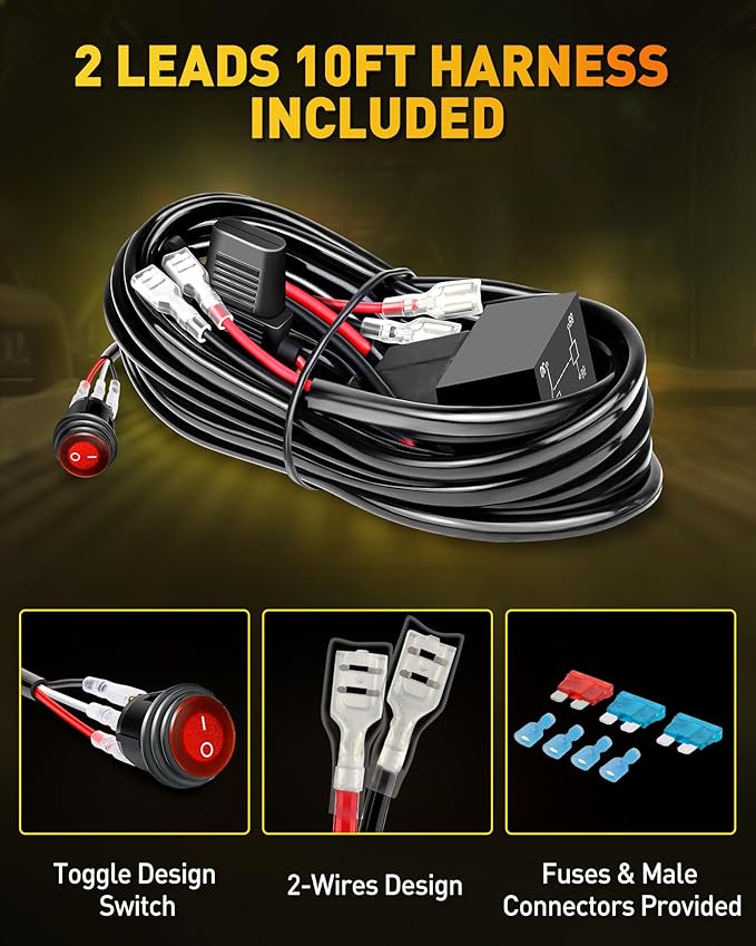 NAOEVO 4 Inch LED Pod Lights, Spot Flood Yellow LED Fog/Driving/Off Road Lights