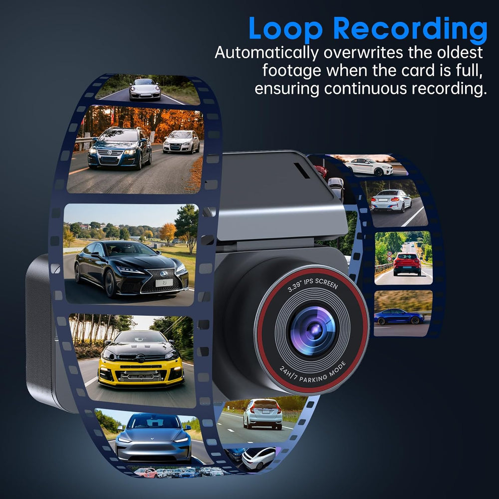 Dash Cam 2.5K Front Rear 64GB WiFi GPS 160° Night Vision