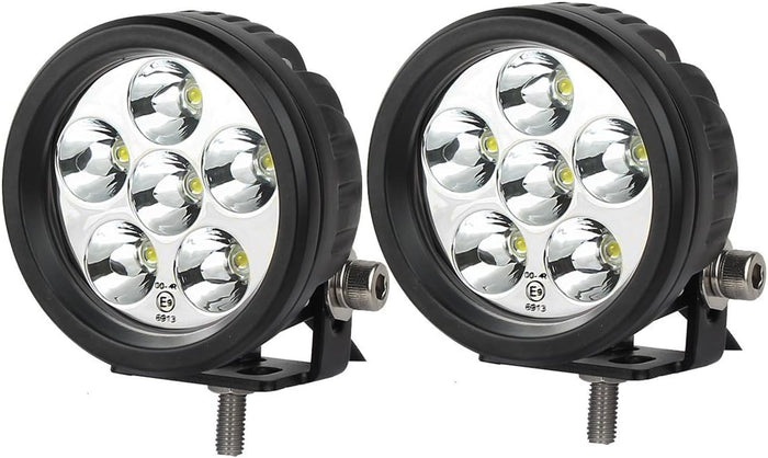 Lightronic Offroad LED Fog & Driving Light/Pods Light, 3.5" Round Compact Size for Truck/SUV, 6000K Cool-White Long-Range 10° Spot Beam, Corrosion Resistant Waterproof, 12V/24V DC, 2-Pack
