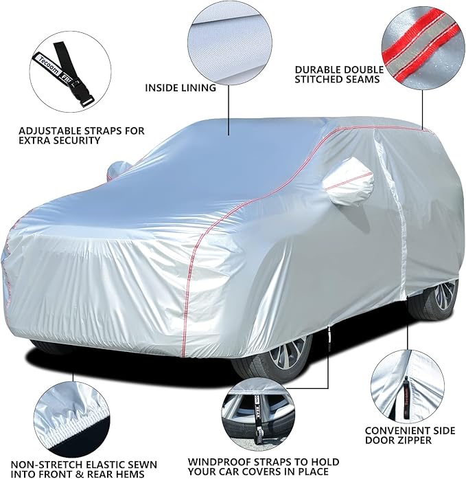 Tecoom Hard Shell Zipper Design Waterproof UV-Proof Windproof Car Cover