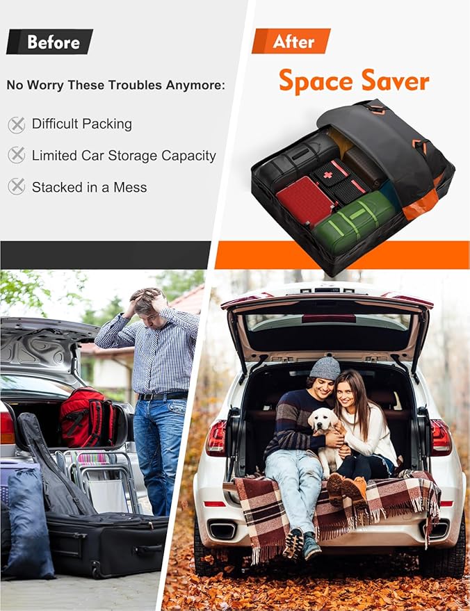 FIVKLEMNZ 30 Cubic Car Rooftop Cargo Carrier Roof Bag Waterproof