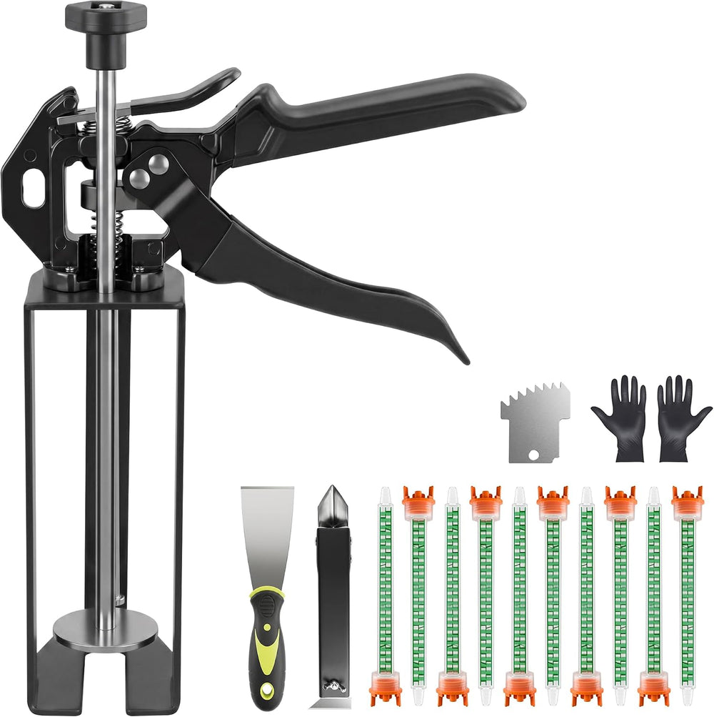 250ml Dual Cartridge Adhesive Dispenser Gun 10:1 Mix Ratio Black