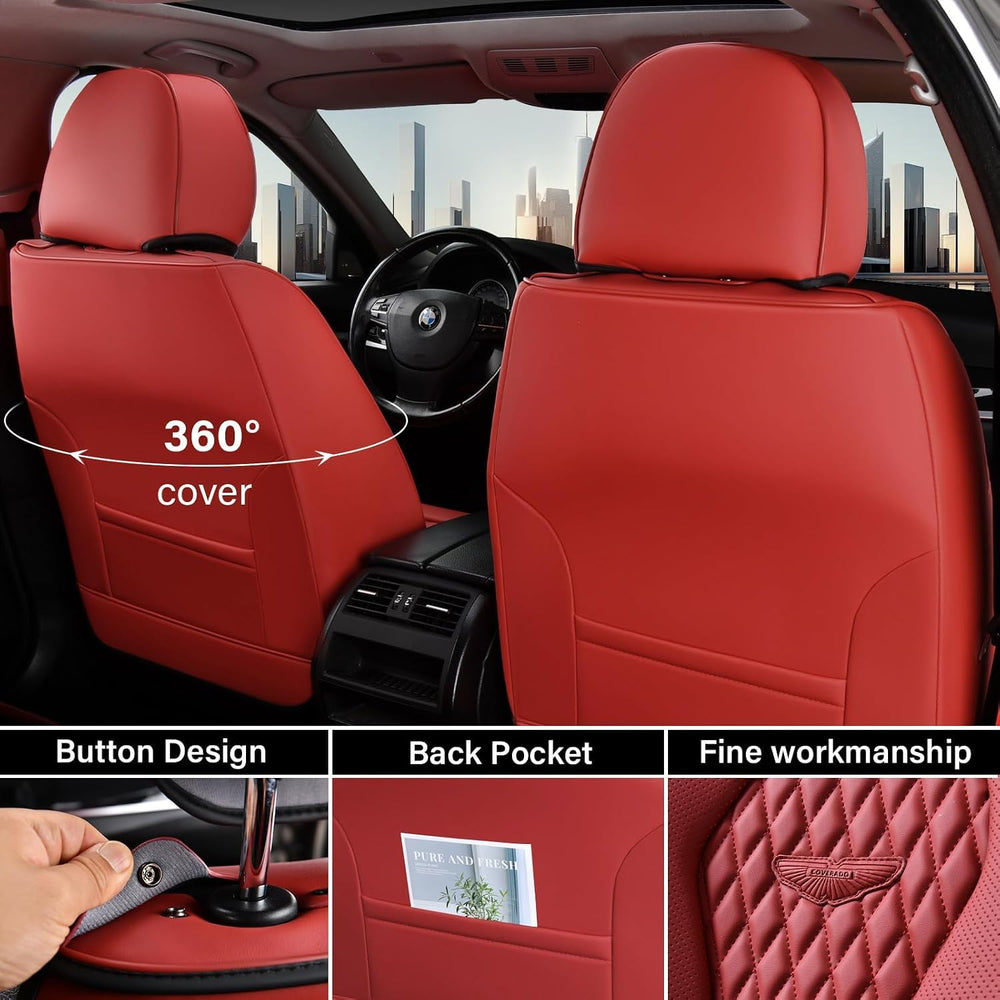 Coverado Seat Covers, Car Seat Covers Full Set, Red Car Seat Cover, Car Seat ...