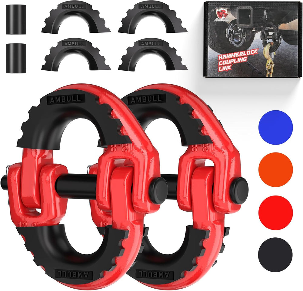 2 Pack 1/2" Safety Chain Connector Link, G80 Tow Hitch Hammerlock Coupli...