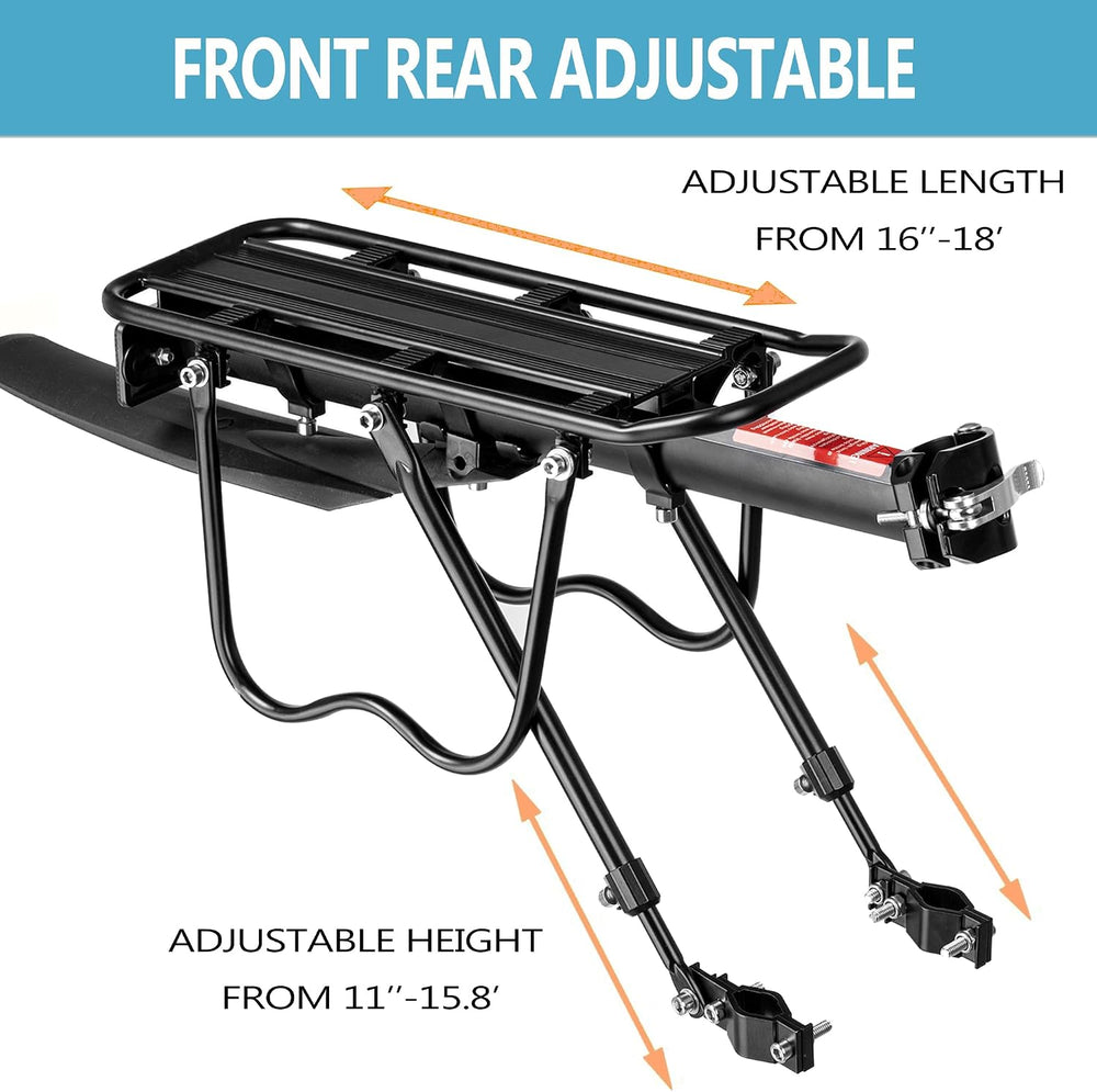Rear Bike Rack,Bike Cargo Rack w/Fender & Large Size Reflective,Quick Rel...