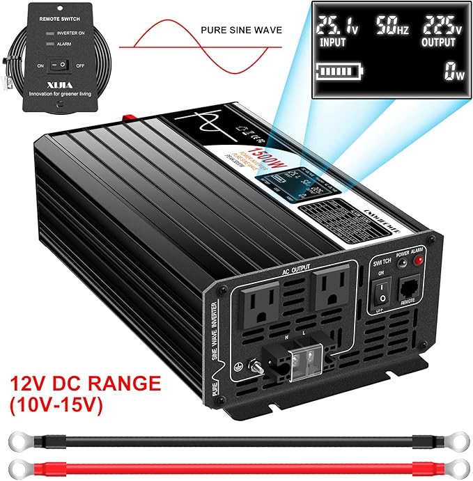 Xijia 1500W LCD-Dispaly 48v to 120v Pure sine Wave 60HZ Solar Inverter
