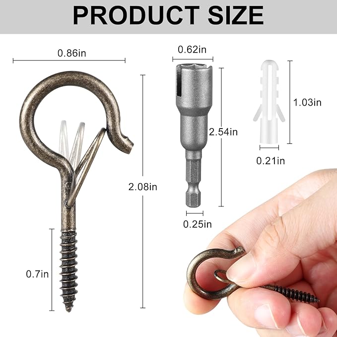 48 PCS Q-Hanger Hooks, Screw Hooks