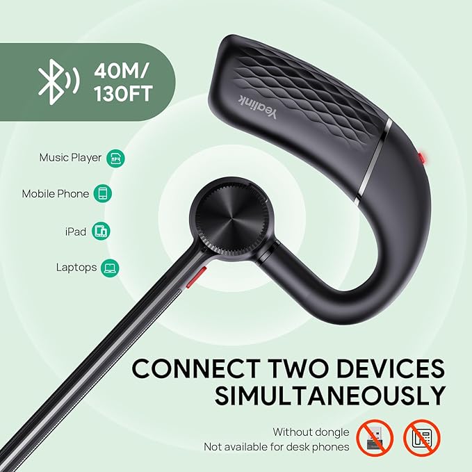 Yealink BH71 Lite Bluetooth Headset, Wireless Earpiece
