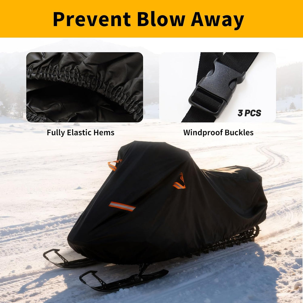 Snowmobile Cover, 420D Durable Oxford Fabric Waterproof sled ski Cover with R...