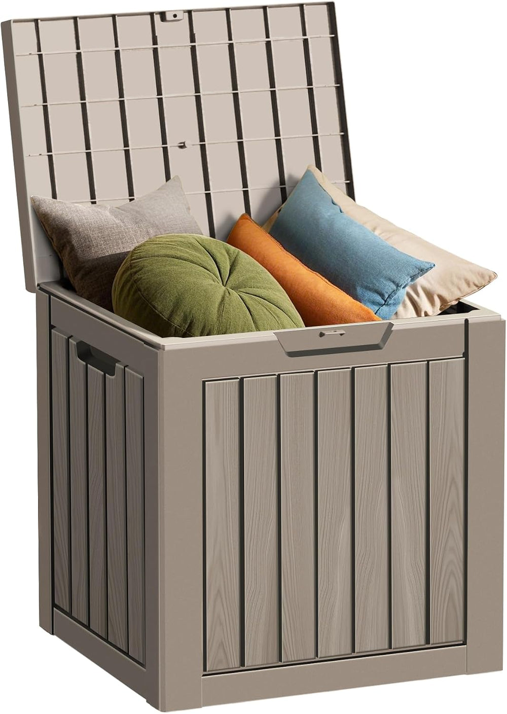 35 Gallon Resin Deck Box, Waterproof Outdoor Storage Bin
