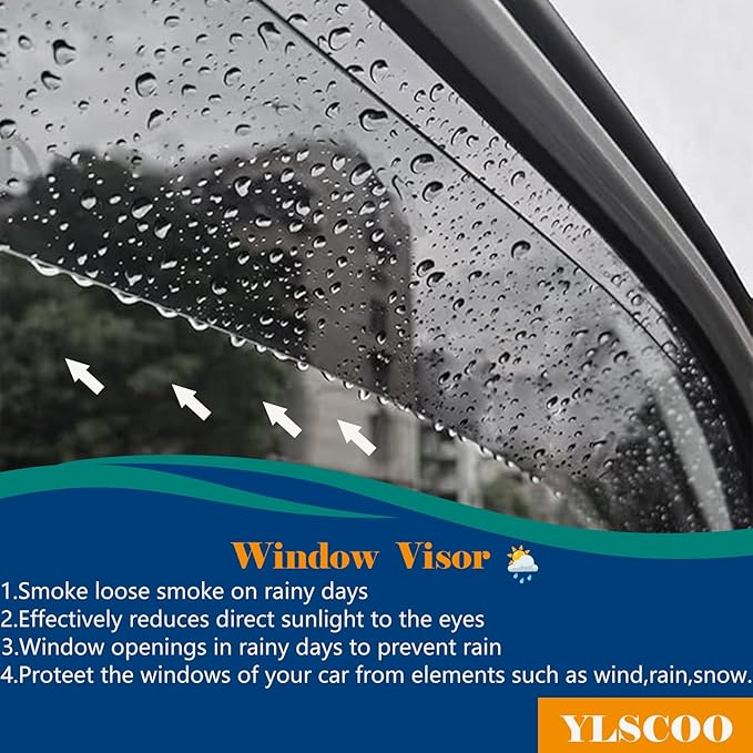 Window Visors Rain Guards fits 2020-2025 Sentra, Out-Channel Window Wind