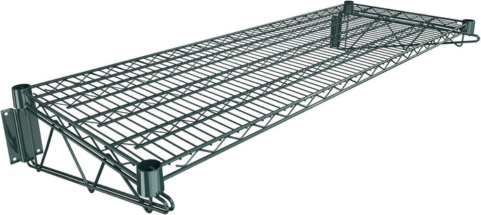 18" x 48" Green Epoxy Wire Wall Mount Shelf
