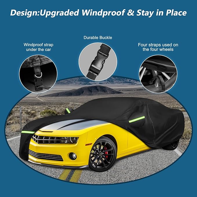 for Camaro Full Car Cover 2010-2025 All Weather, Outdoor Car Covers