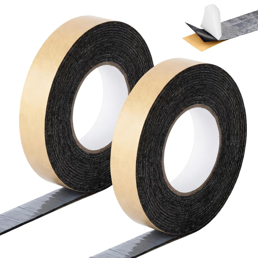 2 Pack 1in x 50ft Butyl Tape Double Sided, 47mil Thick, Black