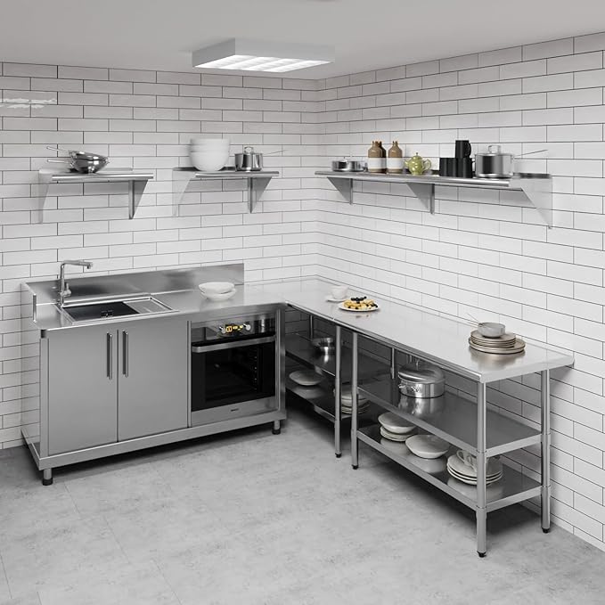 AmGood 72" Long X 12" Deep Stainless Steel Wall Shelf | NSF Certifi...