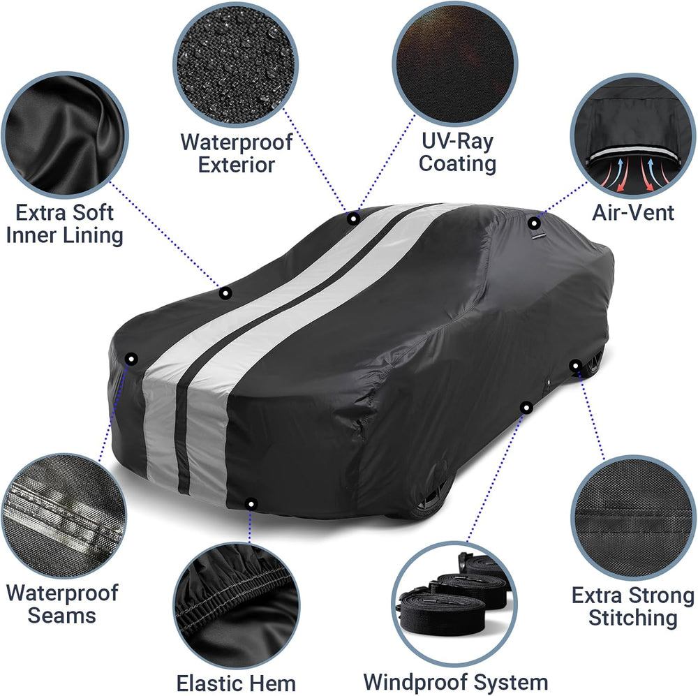 iCarCover Car Cover Waterproof All Weather for 2004-18 Chevy Aveo Hatchback