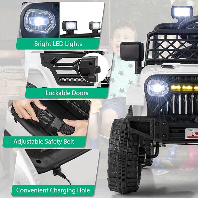 Costzon Kids Ride On Truck, 12V Battery Powered Electric Vehicles w/Remote