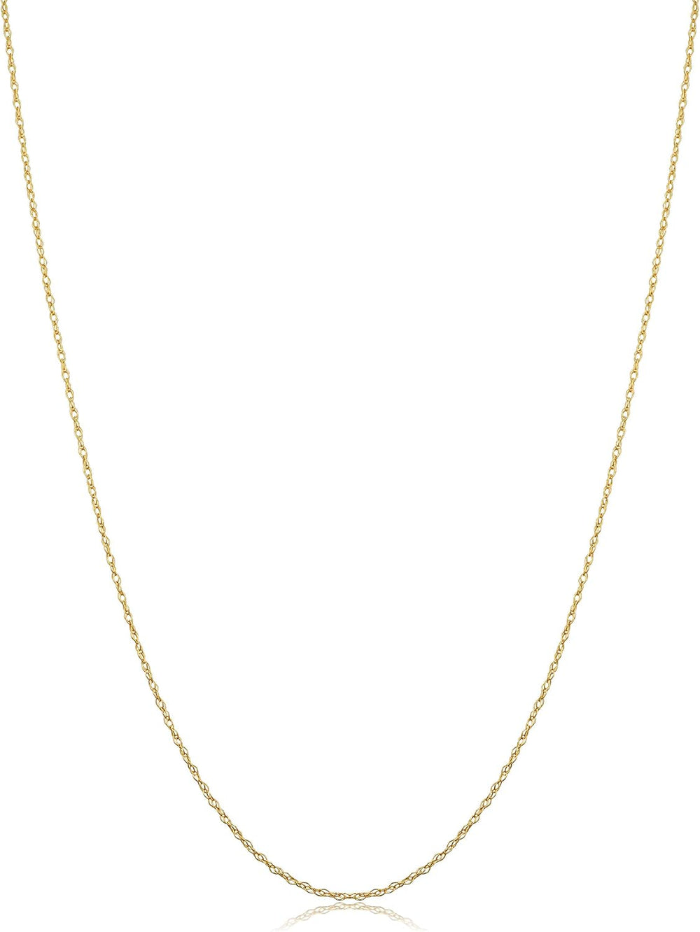 Kooljewelry Solid 10K Yellow Gold Rope Chain Necklace for Women
