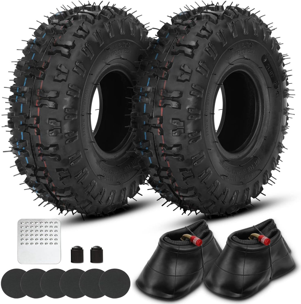 GREHUA 4.10-4 4.10/3.50-4 410/350-4 Tire and Inner Tube Replacement for Go Ka...