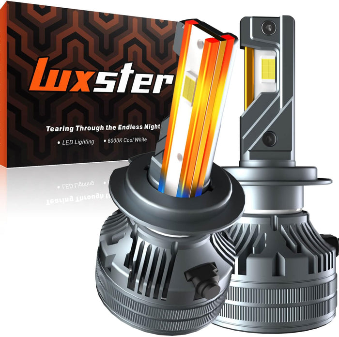 LUXSTER | Punisher H7 LED Bulbs, 40000LM Ultra Bright, Triple Copper Pipes (2 Pack)